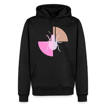 Duo Pastellgrau Rosa - Männer Premium Bio Hoodie - Schwarz - Vorne - Nico (187cm)