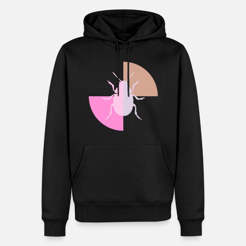 Duo Coccinelle Gris Pastel Rose - Sweat à capuche Premium bio Homme - noir