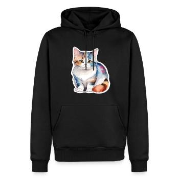 Munchkin Dackelkatze Wasserfarben - Männer Premium Bio Hoodie - Schwarz - Vorne - Nico (187cm)