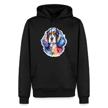 Cocker américain Épagneul Aquarelles - Sweat à capuche Premium bio Homme - noir - Devant - Nico (187cm)