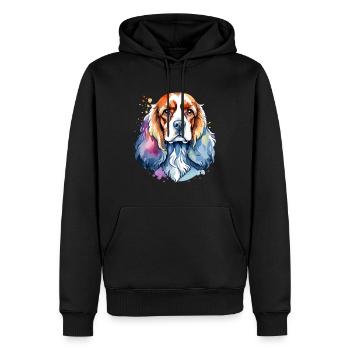 Cocker américain Épagneul Aquarelles - Sweat à capuche Premium bio Homme - noir - Devant - Nico (187cm)