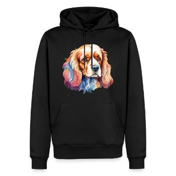 Cocker américain Épagneul Aquarelles - Sweat à capuche Premium bio Homme - noir - Devant - Nico (187cm)