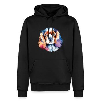 Cocker américain Épagneul Aquarelles - Sweat à capuche Premium bio Homme - noir - Devant - Nico (187cm)