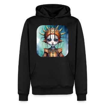 Fille punk gothique cool - Sweat à capuche Premium bio Homme - noir - Devant - Nico (187cm)