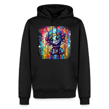 Poupée fille gothique cool - Sweat à capuche Premium bio Homme - noir - Devant - Nico (187cm)
