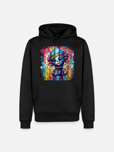 Coole Gothic Girl Puppe - Männer Premium Bio Hoodie - Schwarz