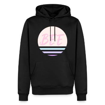 Rose abeille - Sweat à capuche Premium bio Homme - noir - Devant - Nico (187cm)