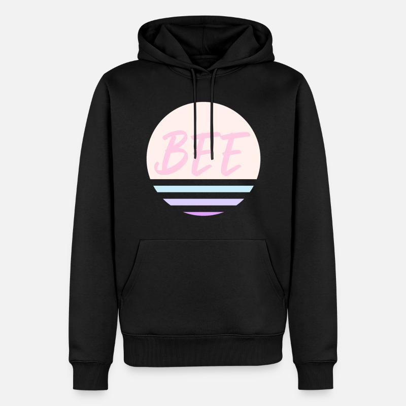 Rose abeille - Sweat à capuche Premium bio Homme - noir