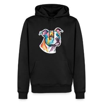 American Staffordshire Terrier Wasserfarben - Männer Premium Bio Hoodie - Schwarz - Vorne - Nico (187cm)