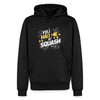 You Had Me At Squash - Männer Premium Bio Hoodie - Schwarz - Vorne - Nico (187cm)
