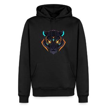 Tiger, Tigerkopf - Männer Premium Bio Hoodie - Schwarz - Vorne - Nico (187cm)