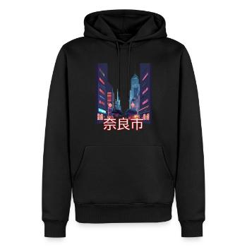 Nara Urban Glow - Männer Premium Bio Hoodie - Schwarz - Vorne - Nico (187cm)