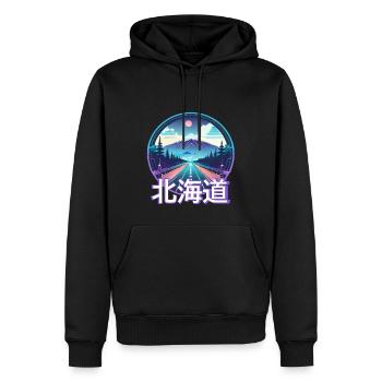 Hokkaido Dusk Vista - Männer Premium Bio Hoodie - Schwarz - Vorne - Nico (187cm)