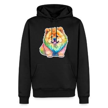 Chow Chow Wasserfarben - Männer Premium Bio Hoodie - Schwarz - Vorne - Nico (187cm)