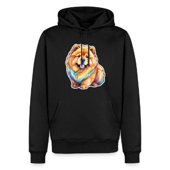 Chow Chow Wasserfarben - Männer Premium Bio Hoodie - Schwarz - Vorne - Nico (187cm)