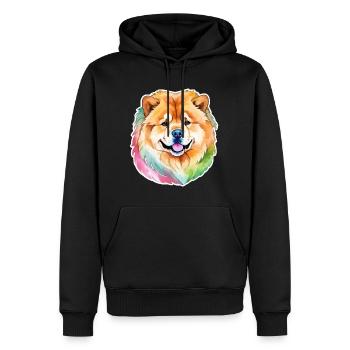Chow Chow Wasserfarben - Männer Premium Bio Hoodie - Schwarz - Vorne - Nico (187cm)
