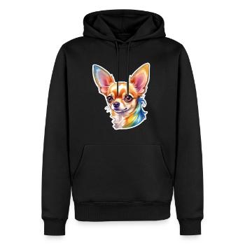 Chihuahua Wasserfarbe - Männer Premium Bio Hoodie - Schwarz - Vorne - Nico (187cm)