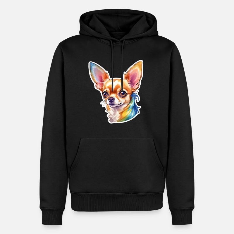 Chihuahua Aquarelle - Sweat à capuche Premium bio Homme - noir