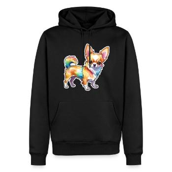 Chihuahua Wasserfarben - Männer Premium Bio Hoodie - Schwarz - Vorne - Nico (187cm)