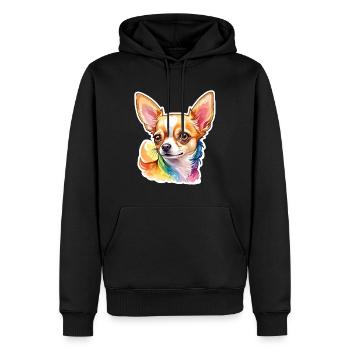 Chihuahua Wasserfarben - Männer Premium Bio Hoodie - Schwarz - Vorne - Nico (187cm)