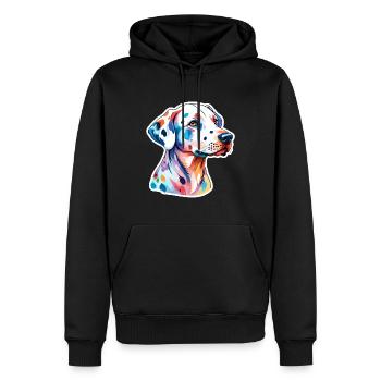 Dalmatiner Wasserfarben - Männer Premium Bio Hoodie - Schwarz - Vorne - Nico (187cm)