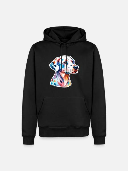 Dalmatiner Wasserfarben - Männer Premium Bio Hoodie - Schwarz