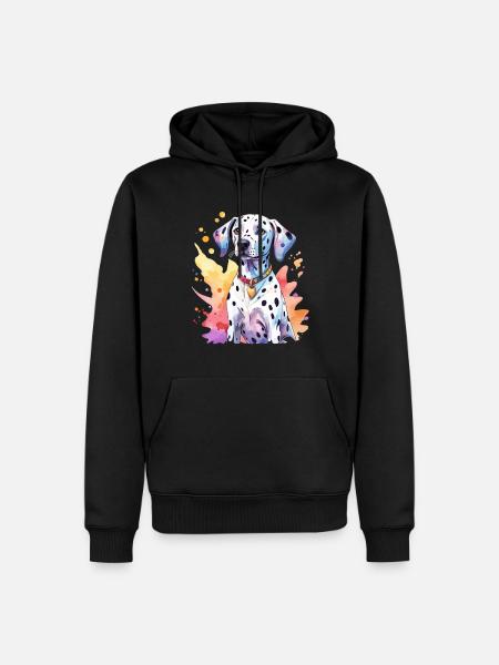 Dalmatian Watercolors - Men’s Premium Organic Hoodie - black