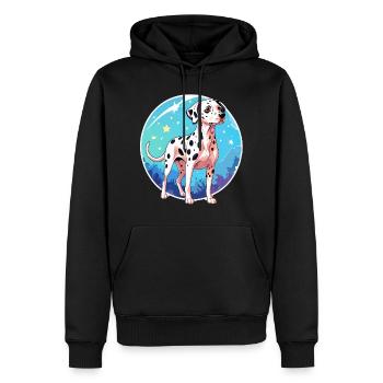 Dalmatiner Wasserfarben - Männer Premium Bio Hoodie - Schwarz - Vorne - Nico (187cm)