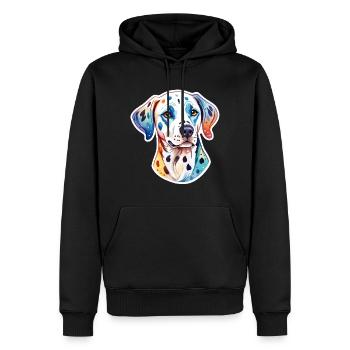 Dalmatiner Wasserfarben - Männer Premium Bio Hoodie - Schwarz - Vorne - Nico (187cm)