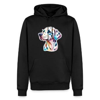 Dalmatiner Wasserfarben - Männer Premium Bio Hoodie - Schwarz - Vorne - Nico (187cm)