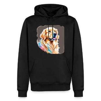 Golden Retriever Wasserfarben - Männer Premium Bio Hoodie - Schwarz - Vorne - Nico (187cm)