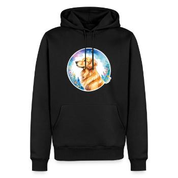 Golden Retriever Wasserfarben - Männer Premium Bio Hoodie - Schwarz - Vorne - Nico (187cm)
