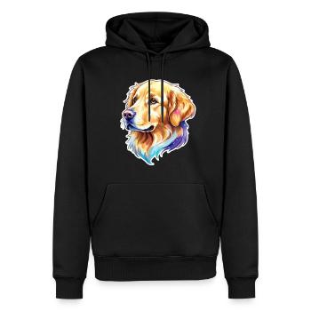 Golden Retriever Wasserfarben - Männer Premium Bio Hoodie - Schwarz - Vorne - Nico (187cm)