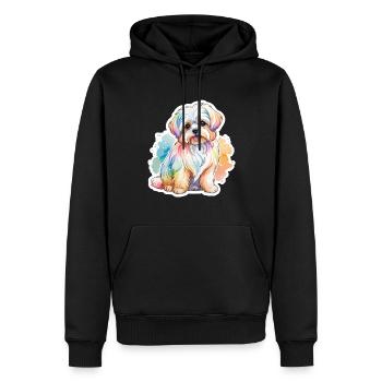 Malteser Wasserfarben - Männer Premium Bio Hoodie - Schwarz - Vorne - Nico (187cm)