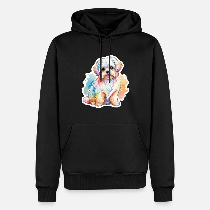 Aquarelles de Malteser - Sweat à capuche Premium bio Homme - noir