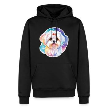 Malteser Wasserfarben - Männer Premium Bio Hoodie - Schwarz - Vorne - Nico (187cm)