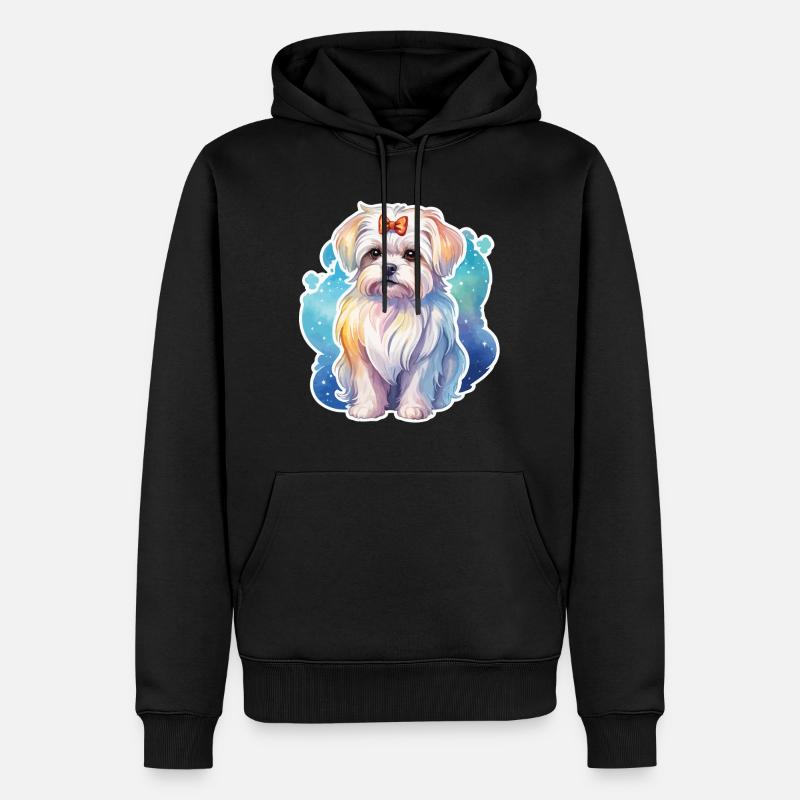 Aquarelles de Malteser - Sweat à capuche Premium bio Homme - noir
