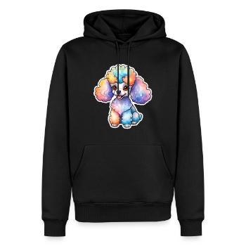 Pudel Wasserfarben - Männer Premium Bio Hoodie - Schwarz - Vorne - Nico (187cm)