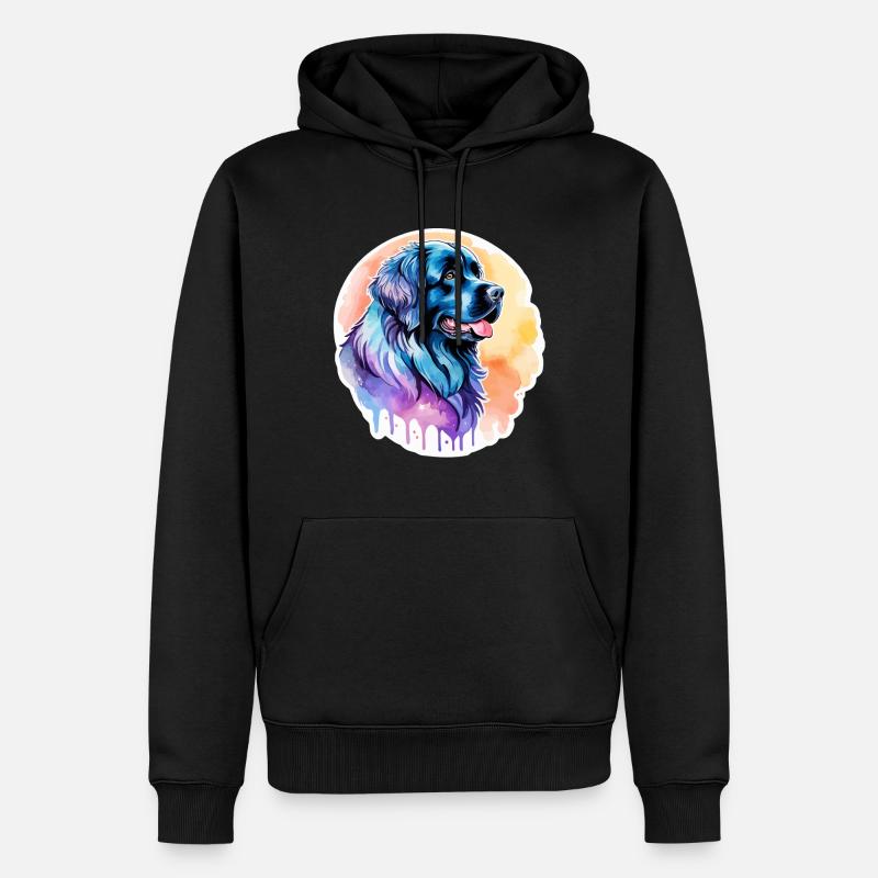Aquarelles de Terre-Neuve - Sweat à capuche Premium bio Homme - noir