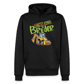 Bruder Einzelkind - Männer Premium Bio Hoodie - Schwarz - Vorne - Nico (187cm)