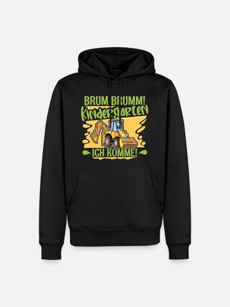 Kindergarten Bagger - Männer Premium Bio Hoodie - Schwarz