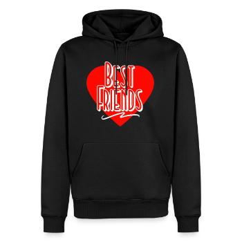 Beste Freunde - Männer Premium Bio Hoodie - Schwarz - Vorne - Nico (187cm)