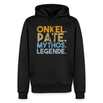 Patenonkel - Männer Premium Bio Hoodie - Schwarz - Vorne - Nico (187cm)