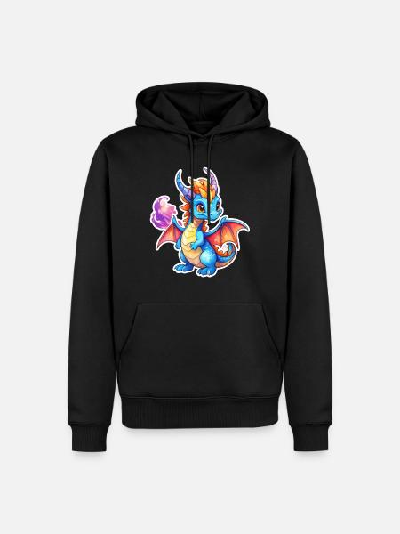 Drache Wasserfarben - Männer Premium Bio Hoodie - Schwarz