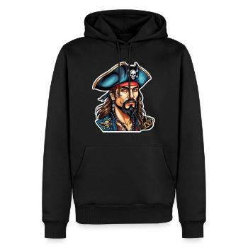 Pirate Style Néo Traditionnel - Sweat à capuche Premium bio Homme - noir - Devant - Nico (187cm)