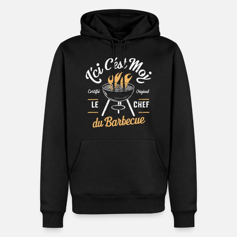 Der Grillchef - Männer Premium Bio Hoodie - Schwarz