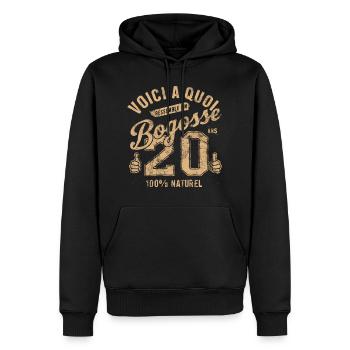 Bogosse de 20 Ans - Sweat à capuche Premium bio Homme - noir - Devant - Nico (187cm)