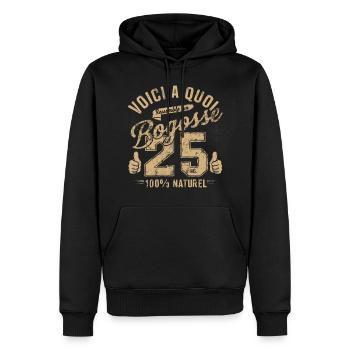 Bogosse de 25 Ans - Sweat à capuche Premium bio Homme - noir - Devant - Nico (187cm)