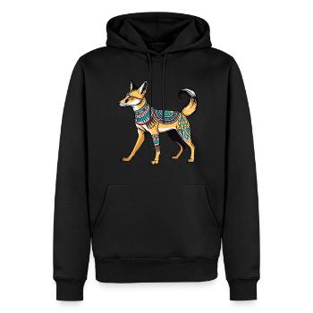Chacal Égyptien Néo Traditionnel - Sweat à capuche Premium bio Homme - noir - Devant - Nico (187cm)