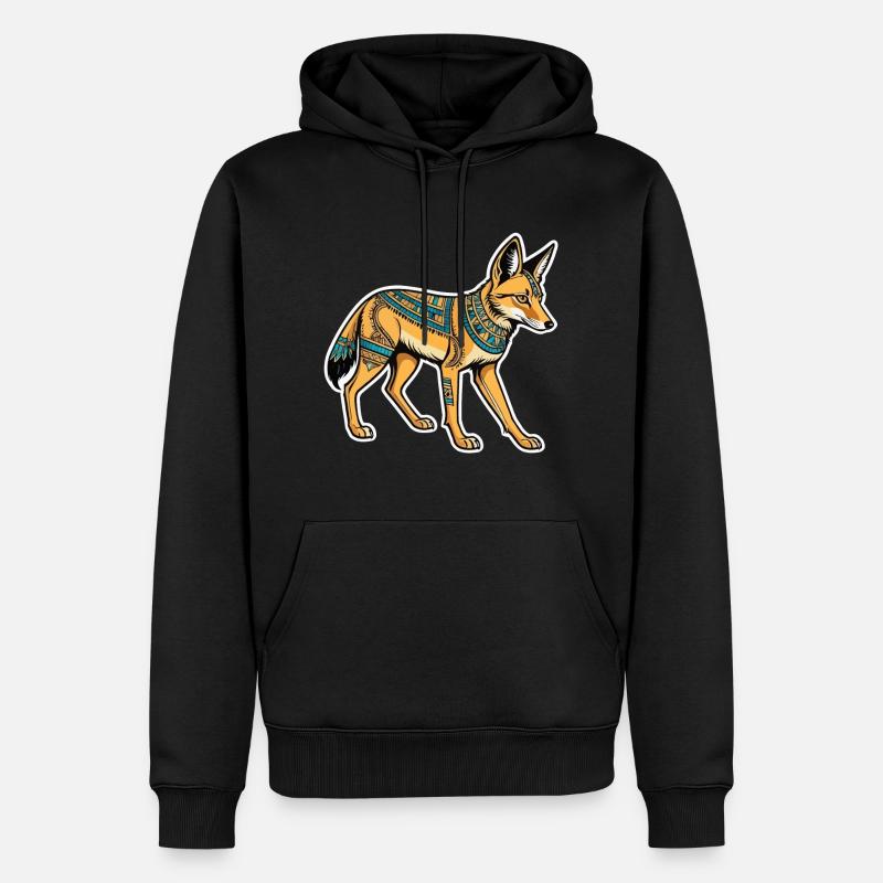 Chacal Égyptien Néo Traditionnel - Sweat à capuche Premium bio Homme - noir